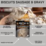 Peak Refuel Biscuits & Sausage Gravy | Freeze Dried Backpacking, Camping & Emergency Prep Food | 2 Servings Pouches