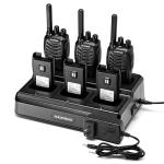 BAOFENG BF-88ST Walkie Talkies Long Range (6 Pack), Rechargeable Two Way Radio with 6 Way Multi Unit Charger, License-Free Walky Talky for Adults with Earpieces, USB Charging, Black