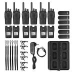 BAOFENG BF-88ST Walkie Talkies Long Range (6 Pack), Rechargeable Two Way Radio with 6 Way Multi Unit Charger, License-Free Walky Talky for Adults with Earpieces, USB Charging, Black