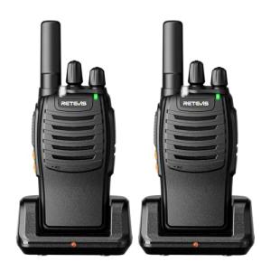 Retevis H-777 Rechargeable Walkie Talkies, Mini 2 Way Radios Long Range, Small Walky Talky, Portable FRS Two Way Radios with LED Flashlight(Black, 2 Pack)