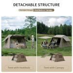 Naturehike Village Camping Tent,4/6/8 Person Tents for Camping, 60S Easy Setup Instant Tent for Family Camping, Car Camping