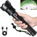 Rechargeable Flashlights 90,000 Lumens, Super Bright LED Flashlight High Lumens with USB Cable, 5 Modes Waterproof Flashlight Powerful Flash Light for Home Camping Hiking