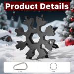 Stocking Stuffers for Men 2025 - Snowflake Multi Tool 2 Pack,18 in 1 Stainless Steel Multitool with Carabiner,White Elephant Gifts for Adults,Christmas Gift for Him,Dad,Husband,Brother(Silver+Black)