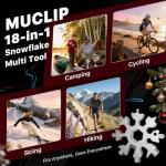 Stocking Stuffers for Men 2025 - Snowflake Multi Tool 2 Pack,18 in 1 Stainless Steel Multitool with Carabiner,White Elephant Gifts for Adults,Christmas Gift for Him,Dad,Husband,Brother(Silver+Black)