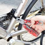 Amazon Basics 8-in-1 Stainless Steel Multitool Safety Lock with Nylon Sheath, Red