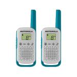 Motorola Solutions, Portable FRS, T114, Talkabout, Two-Way Radios, Battery Operated, 22 Channel, 16 Mile, White/Blue, 2 Pack