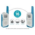 Motorola Solutions, Portable FRS, T114, Talkabout, Two-Way Radios, Battery Operated, 22 Channel, 16 Mile, White/Blue, 2 Pack