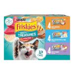 Purina Friskies Wet Cat Food Variety Pack, Tasty Treasures Prime Filets (With Ocean Fish and Tuna, With Chicken and With Turkey) - 5.5 Ounce (Pack of 12)