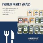 Harmony House Dehydrated Vegetable Sampler – 15 Count Variety Pack, Resealable Zip Pouches, For Cooking, Camping, Emergency Supply and More