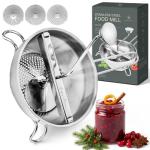 Stainless Steel Ergonomic Food Mill with 3 Discs