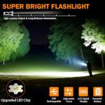 3Pack Rechargeable Flashlights High Lumens 9900FL, LED Flashlight Rechargeable with LCD Digital Display, 5Modes Adjustable Flash Light, Super Bright Flashlight Powerful, Tactical Flashlights for Home