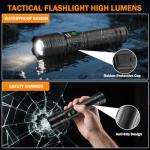 3Pack Rechargeable Flashlights High Lumens 9900FL, LED Flashlight Rechargeable with LCD Digital Display, 5Modes Adjustable Flash Light, Super Bright Flashlight Powerful, Tactical Flashlights for Home
