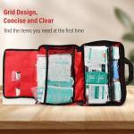 SuccorWare 380 Pieces Deluxe First Aid Kit Compact Trauma Medical Kits with Assorted Bandages, Instant Cold Pack, Emergency Blanket for Home, Travel, Camping, Vehicle, Emergency Kits(Red)