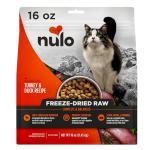 Nulo Freestyle Freeze-Dried Raw, Ultra-Rich Grain-Free Dry Cat Food for All Breeds and Life Stages with BC30 Probiotic for Digestive and Immune Health, Turkey & Duck, 16 Ounce