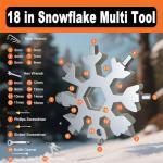 KULOLO Snowflake Multi Tool 2 Pack - Stainless Steel 18 in 1 Multitool with Carabiner,Bottle Opener & Wrench,Stocking Stuffers for Men,White Elephant Gifts, Christmas Gifts for Him(Silver + Black)