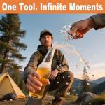 KULOLO Snowflake Multi Tool 2 Pack - Stainless Steel 18 in 1 Multitool with Carabiner,Bottle Opener & Wrench,Stocking Stuffers for Men,White Elephant Gifts, Christmas Gifts for Him(Silver + Black)