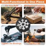 KULOLO Snowflake Multi Tool 2 Pack - Stainless Steel 18 in 1 Multitool with Carabiner,Bottle Opener & Wrench,Stocking Stuffers for Men,White Elephant Gifts, Christmas Gifts for Him(Silver + Black)