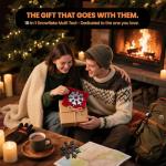 KULOLO Snowflake Multi Tool 2 Pack - Stainless Steel 18 in 1 Multitool with Carabiner,Bottle Opener & Wrench,Stocking Stuffers for Men,White Elephant Gifts, Christmas Gifts for Him(Silver + Black)