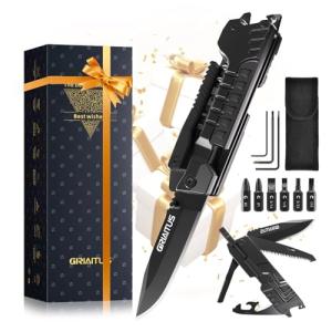 Multi-Tool Gifts for Men, Christmas Stocking Stuffers for Dad from Daughter Son, Multitool Knife 17 in 1 EDC Gear Cool Father Unique Birthday Gifts for Him Husband Boyfriend Grandpa Camping Essentials
