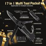 Multi-Tool Gifts for Men, Christmas Stocking Stuffers for Dad from Daughter Son, Multitool Knife 17 in 1 EDC Gear Cool Father Unique Birthday Gifts for Him Husband Boyfriend Grandpa Camping Essentials