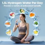 Hydrogen Water Bottle, Portable Hydrogen Water Bottle Generator, 1500 PPB Smart Hydrogen Water Machine with SPE/PEM Tech, Rechargeable Ionizer Machine for Home, Travel & Office Fitness Drinking