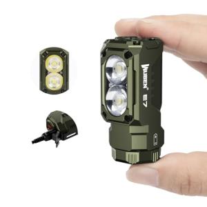 WUBEN E7 1800 Lumen Rechargeable Mini Flashlight with Magnet - Super Bright 6 Modes ArmyGreen EDC Flashlight, Typ-C Rechargeable LED; IP68 Pocket Flashlight for Headlamp Use, Rescue, Camping