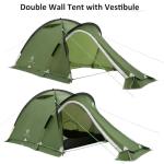 Geertop Portable 2 Person 4 Season Tent Waterproof Backpacking Tent Double Layer All Weather for Camping Hiking Travel Climbing Mountaineering - Easy Set Up (Green)