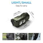 WUBEN E7 1800 Lumen Rechargeable Mini Flashlight with Magnet - Super Bright 6 Modes ArmyGreen EDC Flashlight, Typ-C Rechargeable LED; IP68 Pocket Flashlight for Headlamp Use, Rescue, Camping