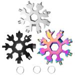 3Packs Snowflake Multi Tool, 18-in-1 Stainless Steel Snowflake Multitool for Bottle Opener and Flat Phillips Screwdriver Kit/Wrench,Christmas Gifts for Men Adults Dad,Gadgets for Outdoor Camping Daily
