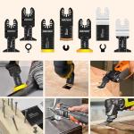 AMZWEI 28PCS Oscillating Saw Blades, Professional Universal Titanium Multitool Blades for Wood Metal, Quick Release Multi Tool Blades Kits Compatible with Dewalt Ryobi Milwaukee Rockwell Fein