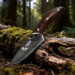 SODEN Damascus Camping Knife,VG-10 Fixed Blade Survival Tool with Bottle Opener for Outdoor, Hunting & Hiking | Full Tang & Ergonomic Handle