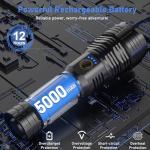 Flashlights LED High Lumens Rechargeable, Goreit 20,000 Lumens XHP70.2 Super Bright Flashlight, Flash Light Battery Powered, Powerful Handheld Flashlight with holster for Emergency Camping Hiking Gift