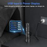 Flashlights LED High Lumens Rechargeable, Goreit 20,000 Lumens XHP70.2 Super Bright Flashlight, Flash Light Battery Powered, Powerful Handheld Flashlight with holster for Emergency Camping Hiking Gift