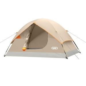 UNP Khaki 2 Person Dome Camping Tent, 4 Season, Easy Setup, Waterproof, 35 Sq Ft, 5.2 Lb