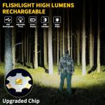 Rechargeable Flashlights High Lumens, 7Mode Super Bright Flashlight Camping, Adjustable Tactical Flash Light High Powered, LED Flashlights for Home Emergency, Christmas Gifts Stocking Stuffers for Men
