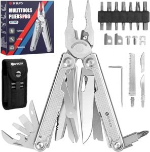 BIBURY Multitools Pliers Pro BI2049, Multi Tool Foldable Pliers with Large Saw Blade, Wire Cutters, Upgraded Multi Tool w/Scissors and Screwdirver Set, Multitool for Outdoor Hunting Survival Camping
