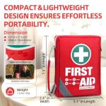General Medi First Aid Kit - Small Compact First Aid Kit Bag(175 Piece) - Reflective Bag Design- Includes Instant Cold Pack, Emergency Blanket for Travel, Home, Office, Vehicle,Camping