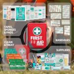 General Medi First Aid Kit - Small Compact First Aid Kit Bag(175 Piece) - Reflective Bag Design- Includes Instant Cold Pack, Emergency Blanket for Travel, Home, Office, Vehicle,Camping