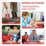 General Medi First Aid Kit - Small Compact First Aid Kit Bag(175 Piece) - Reflective Bag Design- Includes Instant Cold Pack, Emergency Blanket for Travel, Home, Office, Vehicle,Camping