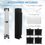 WEIZE Pop up Canopy Tent 10x10ft, 1-Button Push Setup, Instant Portable Shelter, Adjustable Height, Portable Roller Bag, 4 Weight Bags, Guy Ropes & Stakes Included, White