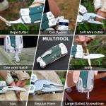 HANSHI G10 Handle Multitool Pliers with YG10 Tungsten Steel Replaceable Wire Cutters 12 in 1 Multi Tool Pocket Knife with Safety Lock,Saw,Bottel Opener for Camping,Survival with Nylon Sheath (green)