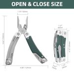 HANSHI G10 Handle Multitool Pliers with YG10 Tungsten Steel Replaceable Wire Cutters 12 in 1 Multi Tool Pocket Knife with Safety Lock,Saw,Bottel Opener for Camping,Survival with Nylon Sheath (green)