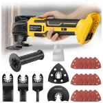 Cordless Oscillating Tool for Dewalt 20V Battery,6 Variable Speed Brushless-Motor Tool,22Pcs Oscillating Multi Tool Kit for Cutting Wood Drywall Nails Remove Grout & Sanding(Tools Only)