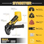 Cordless Oscillating Tool for Dewalt 20V Battery,6 Variable Speed Brushless-Motor Tool,22Pcs Oscillating Multi Tool Kit for Cutting Wood Drywall Nails Remove Grout & Sanding(Tools Only)