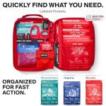 SurviveX Small First Aid Kit for Car, Travel & Home - Emergency Kit for Hiking, Camping, Backpacking and Outdoors - Includes Zip Stitch Wound Closure Strips