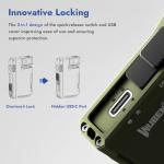 WUBEN G5 Rechargeable EDC Flashlight, Powerful RGB Flashights, 400 Lumens Portable Flat Mini Flashlights, Waterproof Multi-Mode Magnetic Small Keychain Flashlight for Camping, Emergency (Green)