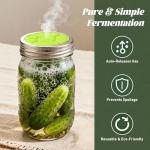 Garden to Jar Fermenting: 3-Pack Wide Mouth Fermentation Lids (86mm) for Ball & Kerr Mason Jars | Self-Burping Airlock Lids for Sauerkraut, Kimchi & Preserving Harvests