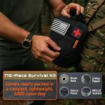 GunZee 175-Piece Survival Gear and First Aid Kit
