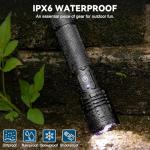 Kmivo Flashlight Rechargeable LED High Lumens, 99,000 Lumens Super Bright Flash Lights with 5 Modes, Adjustable，Waterproof Powerful Linterna for Home, Camping(2 Pack)