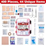 TLIEAO 400 Pieces All-Purpose First Aid Kit - Organized Dual-Layer Wall - Professional Medical Kit for Home, Car, Camping, Travel, Office, Outdoor, Business & Sports